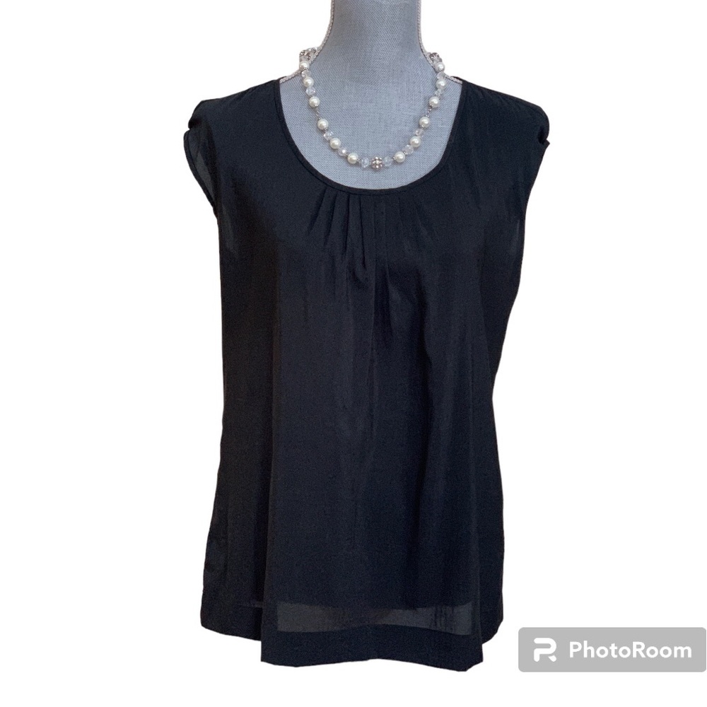Loft black blouse, light weight, polyester, size M
